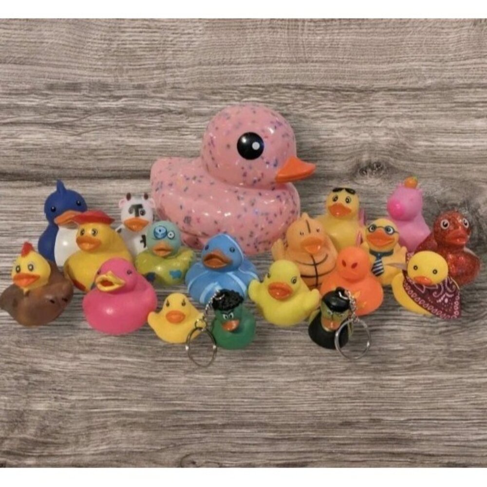 Rubber Ducks Lot Oversized Mini Capybara Keychains Glitter Halloween Assorted 19